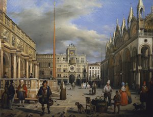 Piazza San Marco by Angelo Inganni