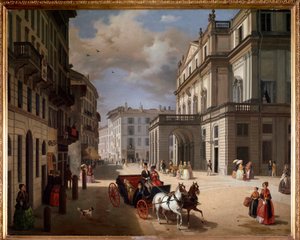 Teatro alla Scala, Milano meydanının görünümü