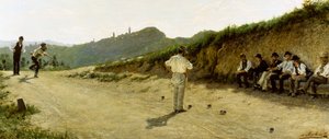 Kase Oyunu, Angelo Morbelli 1885, tuval üzerine yağlı boya by Angelo Morbelli