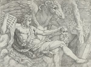 Sağ elinde pipo tutan Apollo, Pegasus
