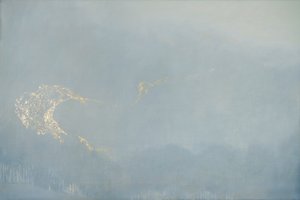 Light, 2022 (keten üzerine yağ ve altın varak)