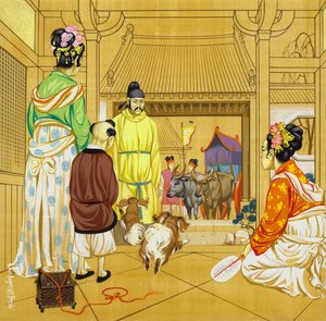 13. Yüzyılda Çin evi (kağıt üzerine guaj) by Angus McBride