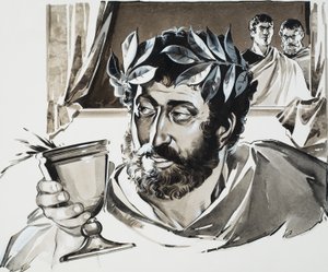 İmparator Commodus (kağıt üzerine guaj) by Angus McBride