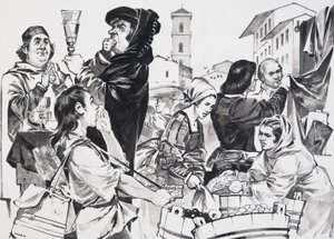 Florentine Trading (kağıt üzerine guaj) by Angus McBride