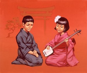 Ulusal kostümleriyle Japon çocuklar by Angus McBride