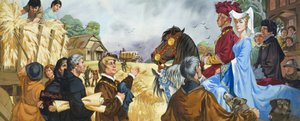 Ev Sahibi ve Kiracı (kağıt üzerine guaj) by Angus McBride