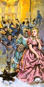 Kuzey birlikleri dehşete düşmüş Güneylilerin evlerini yağmalıyor. by Angus McBride