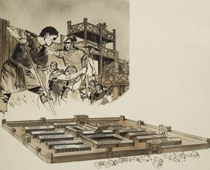Roma Kampı (kağıt üzerine guaj) by Angus McBride