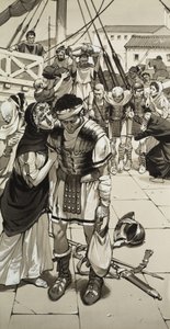 Roma Bozgunu (kağıt üzerine guaj) by Angus McBride