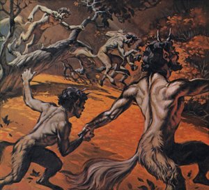 Satyrs (renkli lito) by Angus McBride