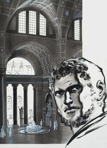 Caracalla Hamamları (kağıt üzerine guaj) by Angus McBride
