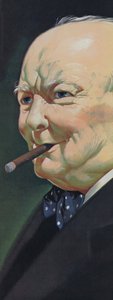 Winston Churchill (renkli taş baskı) by Angus McBride