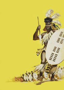 Zulu Savaşçıları (kağıt üzerine guaj) by Angus McBride