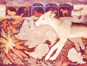 Jenny Domuz Kulağına Bakıyor, 2013 (akrilik) by Anna Pugh