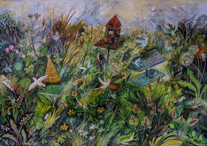 Tamam, bir kurbağa çiziyorsun, 2022 (tahta üzerine akrilik) by Anna Pugh