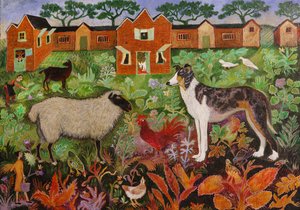Kırmızı Horoz, 2019 (akrilik) by Anna Pugh