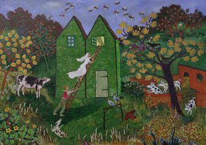 Anahtarları unuttuğum günü hatırladım, 2022 (tahta üzerine akrilik) by Anna Pugh