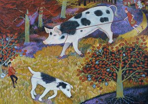 Truffling, 2020 (akrilik) by Anna Pugh