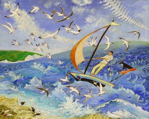 Wallace denize açılıyor, 2017 (akrilik)