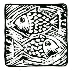 Horoscope (Pisces), 2017 (keten baskı) by Annalisa Morrocco