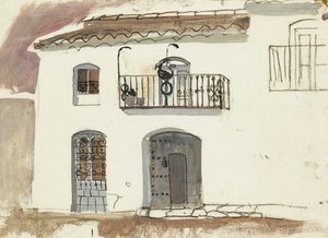 Bir İspanyol Evi (tebeşir ve guaj) by Anne Redpath
