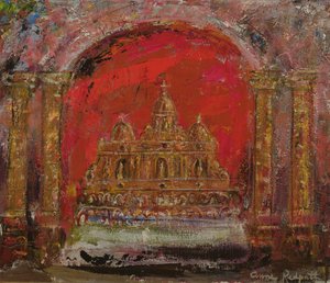 St.Paul'daki Bir Kilisede (tuval üzerine yağlıboya) by Anne Redpath
