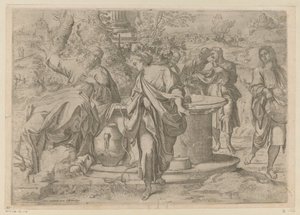 İsa ve Samiriyeli Kadın by Annibale Carracci