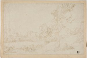Nehir kıyısı ile manzara by Annibale Carracci