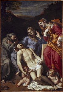 Aziz Mary Magdalene ve Aziz Francis ile Pieta (tuval üzerine yağlı boya