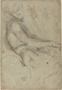Bir Roundel tutan Satyr by Annibale Carracci