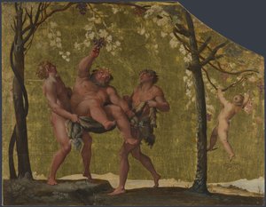 Silenus Üzüm toplama, c. 1598 by Annibale Carracci