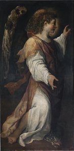 Müjde Meleği, detay (tuval üzerine yağlı boya, c.1587) by Annibale Carracci