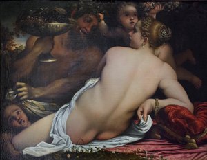Venüs, iki satir ve Aşk Tanrısı by Annibale Carracci