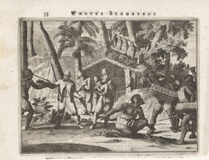 Bir kulübenin önünde erkeklere saldırı by Anonymous