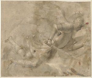 Yaklaşan zırhlı Saint Michael by Anonymous