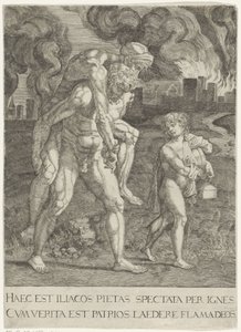 Aeneas ailesiyle birlikte Truva