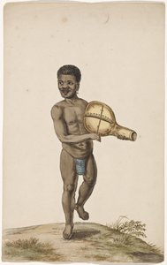 Afrikalı müzisyen adam kabak enstrüman ile by Anonymous