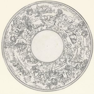Bacchus bir keçi vagonuna biniyor Yemekler: Bacchus ve Entourage Alayı ile Manzaralar (dizi başlığı) by Anonymous