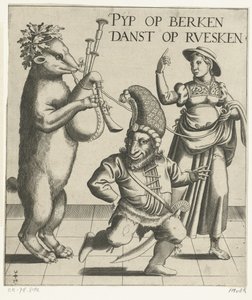 gayda ile ayı Pyp on huş ağacı / Ruesken üzerinde danslar (nesnedeki başlık) by Anonymous