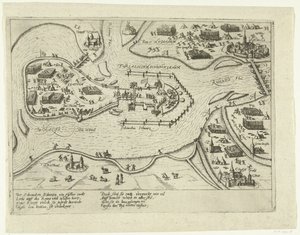 İspanyollar tarafından Schenkenschans Kuşatması, 1599 Forialicium Schenckianum (nesne üzerindeki başlık) by Anonymous