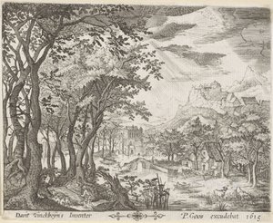 Dağlık nehir manzarası by Anonymous