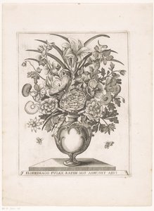 Vaas içinde Bloemen halffiguren bir araya geldi FLORİ(LER) RESMİ BİZE HIZLI UÇUŞU HATIRLATIYOR (nesne üzerindeki başlık) by Anonymous