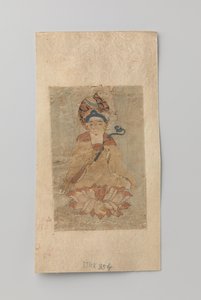 Buda elinde ruyi ile bir nilüfer üzerinde oturuyor by Anonymous