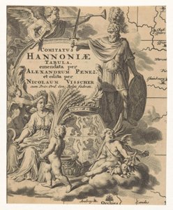Ceres, putti en wapen Hannonia Eyaleti Henegouwen Haritası (nesne üzerindeki başlık) by Anonymous