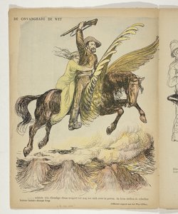 Christiaan de Wet ve kanatlı bir at üzerinde ona tutunan bir kadın (De Hoop van de Boers) Karşı konulamaz De Wet (nesnedeki başlık) by Anonymous