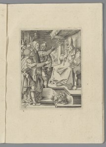 İsa voor Kajafas Kleine Passie (dizi adı) Nürnbergli Alberto Durer tarafından canlandırılan İsa