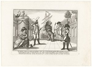 De Hollandse Leeuw, Pruisen tarafından, 1787 Laik ve ilahi adalet arasındaki fark: ya da alay konusu olan sahte vatansever egemenlik (...) (nesne üzerine başlık) by Anonymous