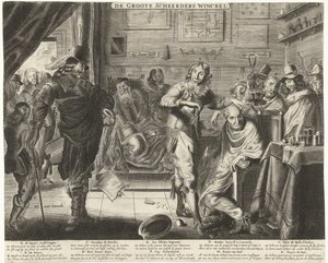 Büyük Berber Dükkanındaki Köylü, 1650 dolayları De Groote Scheerders Winckel (nesne üzerindeki başlık) by Anonymous