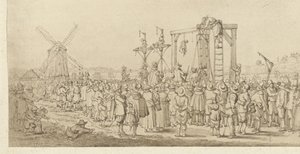 Ledenberg'in darağacına asılan tabutu, 1619 by Anonymous