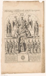 Papalar tarafından çevrili Aziz Nikolaos (nesne üzerindeki başlık) by Anonymous